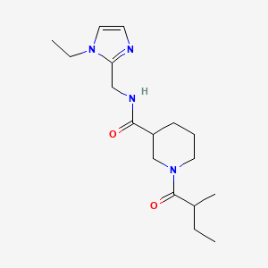 molecular formula C17H28N4O2 B7085670 N-[(1-ethylimidazol-2-yl)methyl]-1-(2-methylbutanoyl)piperidine-3-carboxamide 
