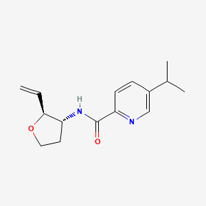 molecular formula C15H20N2O2 B7085703 N-[(2S,3R)-2-ethenyloxolan-3-yl]-5-propan-2-ylpyridine-2-carboxamide 