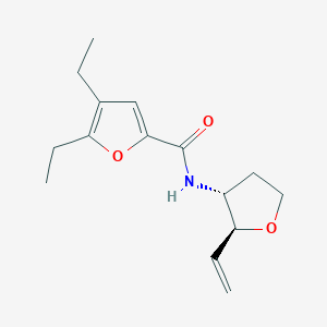 molecular formula C15H21NO3 B7085718 N-[(2S,3R)-2-ethenyloxolan-3-yl]-4,5-diethylfuran-2-carboxamide 