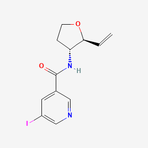 molecular formula C12H13IN2O2 B7085723 N-[(2S,3R)-2-ethenyloxolan-3-yl]-5-iodopyridine-3-carboxamide 