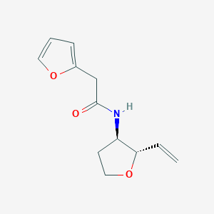 molecular formula C12H15NO3 B7085727 N-[(2S,3R)-2-ethenyloxolan-3-yl]-2-(furan-2-yl)acetamide 