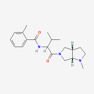 molecular formula C20H29N3O2 B7085733 N-[1-[(3aS,6aS)-1-methyl-2,3,3a,4,6,6a-hexahydropyrrolo[2,3-c]pyrrol-5-yl]-3-methyl-1-oxobutan-2-yl]-2-methylbenzamide 