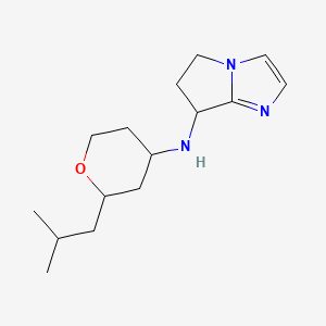 molecular formula C15H25N3O B7085770 N-[2-(2-methylpropyl)oxan-4-yl]-6,7-dihydro-5H-pyrrolo[1,2-a]imidazol-7-amine 