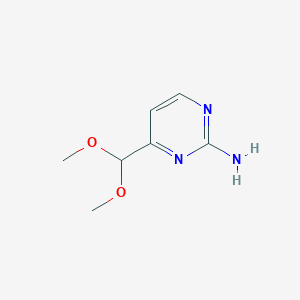 molecular formula C7H11N3O2 B070858 4-(Dimethoxymethyl)pyrimidin-2-amine CAS No. 165807-05-6