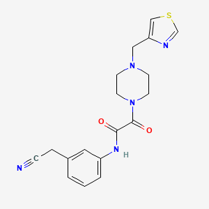molecular formula C18H19N5O2S B7085808 N-[3-(cyanomethyl)phenyl]-2-oxo-2-[4-(1,3-thiazol-4-ylmethyl)piperazin-1-yl]acetamide 