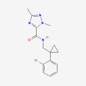 molecular formula C15H17BrN4O B7085819 N-[[1-(2-bromophenyl)cyclopropyl]methyl]-2,5-dimethyl-1,2,4-triazole-3-carboxamide 