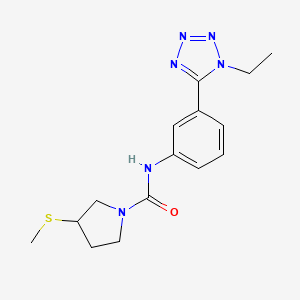 molecular formula C15H20N6OS B7085836 N-[3-(1-ethyltetrazol-5-yl)phenyl]-3-methylsulfanylpyrrolidine-1-carboxamide 