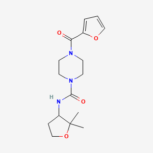 molecular formula C16H23N3O4 B7085858 N-(2,2-dimethyloxolan-3-yl)-4-(furan-2-carbonyl)piperazine-1-carboxamide 