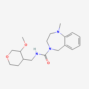 molecular formula C18H27N3O3 B7085870 N-[(3-methoxyoxan-4-yl)methyl]-1-methyl-3,5-dihydro-2H-1,4-benzodiazepine-4-carboxamide 