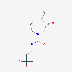 molecular formula C12H21F2N3O2 B7085891 N-(3,3-difluorobutyl)-4-ethyl-3-oxo-1,4-diazepane-1-carboxamide 