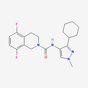 molecular formula C20H24F2N4O B7085942 N-(3-cyclohexyl-1-methylpyrazol-4-yl)-5,8-difluoro-3,4-dihydro-1H-isoquinoline-2-carboxamide 