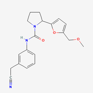 molecular formula C19H21N3O3 B7086063 N-[3-(cyanomethyl)phenyl]-2-[5-(methoxymethyl)furan-2-yl]pyrrolidine-1-carboxamide 
