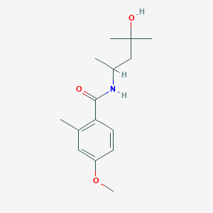 molecular formula C15H23NO3 B7086075 N-(4-hydroxy-4-methylpentan-2-yl)-4-methoxy-2-methylbenzamide 