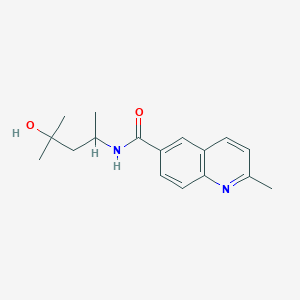 molecular formula C17H22N2O2 B7086084 N-(4-hydroxy-4-methylpentan-2-yl)-2-methylquinoline-6-carboxamide 