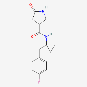 molecular formula C15H17FN2O2 B7086087 N-[1-[(4-fluorophenyl)methyl]cyclopropyl]-5-oxopyrrolidine-3-carboxamide 