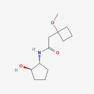 molecular formula C12H21NO3 B7086172 N-[(1R,2R)-2-hydroxycyclopentyl]-2-(1-methoxycyclobutyl)acetamide 