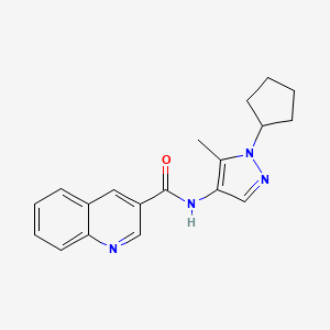 molecular formula C19H20N4O B7086297 N-(1-cyclopentyl-5-methylpyrazol-4-yl)quinoline-3-carboxamide 