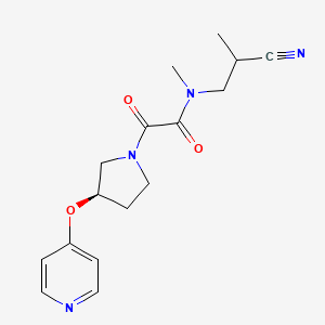 molecular formula C16H20N4O3 B7086491 N-(2-cyanopropyl)-N-methyl-2-oxo-2-[(3R)-3-pyridin-4-yloxypyrrolidin-1-yl]acetamide 