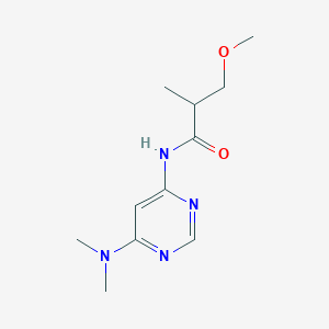 molecular formula C11H18N4O2 B7086519 N-[6-(dimethylamino)pyrimidin-4-yl]-3-methoxy-2-methylpropanamide 