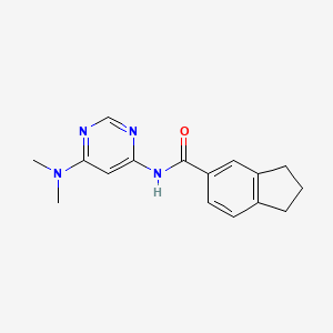 molecular formula C16H18N4O B7086520 N-[6-(dimethylamino)pyrimidin-4-yl]-2,3-dihydro-1H-indene-5-carboxamide 