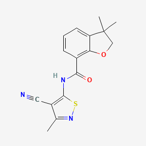 molecular formula C16H15N3O2S B7086529 N-(4-cyano-3-methyl-1,2-thiazol-5-yl)-3,3-dimethyl-2H-1-benzofuran-7-carboxamide 