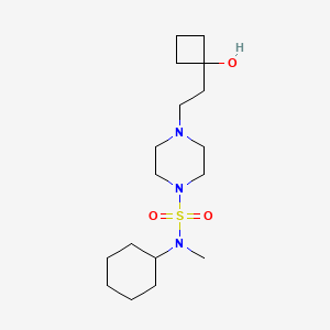 molecular formula C17H33N3O3S B7086609 N-cyclohexyl-4-[2-(1-hydroxycyclobutyl)ethyl]-N-methylpiperazine-1-sulfonamide 