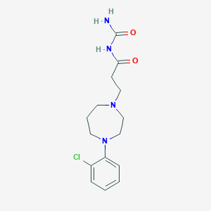 molecular formula C15H21ClN4O2 B7086618 N-carbamoyl-3-[4-(2-chlorophenyl)-1,4-diazepan-1-yl]propanamide 