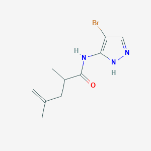 molecular formula C10H14BrN3O B7086662 N-(4-bromo-1H-pyrazol-5-yl)-2,4-dimethylpent-4-enamide 