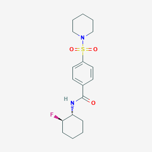 molecular formula C18H25FN2O3S B7086742 N-[(1R,2R)-2-fluorocyclohexyl]-4-piperidin-1-ylsulfonylbenzamide 