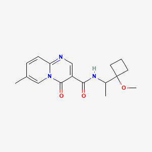 molecular formula C17H21N3O3 B7086753 N-[1-(1-methoxycyclobutyl)ethyl]-7-methyl-4-oxopyrido[1,2-a]pyrimidine-3-carboxamide 