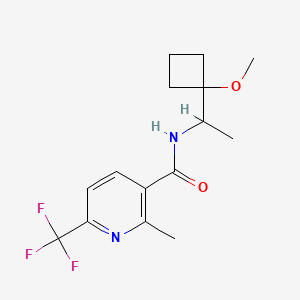 molecular formula C15H19F3N2O2 B7086762 N-[1-(1-methoxycyclobutyl)ethyl]-2-methyl-6-(trifluoromethyl)pyridine-3-carboxamide 