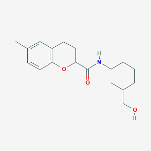 molecular formula C18H25NO3 B7086776 N-[3-(hydroxymethyl)cyclohexyl]-6-methyl-3,4-dihydro-2H-chromene-2-carboxamide 