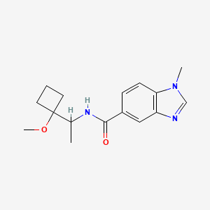 molecular formula C16H21N3O2 B7086798 N-[1-(1-methoxycyclobutyl)ethyl]-1-methylbenzimidazole-5-carboxamide 