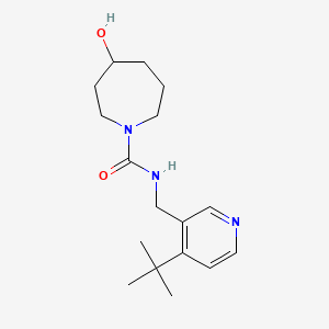 molecular formula C17H27N3O2 B7087015 N-[(4-tert-butylpyridin-3-yl)methyl]-4-hydroxyazepane-1-carboxamide 