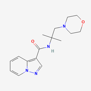 molecular formula C16H22N4O2 B7087046 N-(2-methyl-1-morpholin-4-ylpropan-2-yl)pyrazolo[1,5-a]pyridine-3-carboxamide 