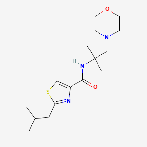 molecular formula C16H27N3O2S B7087059 N-(2-methyl-1-morpholin-4-ylpropan-2-yl)-2-(2-methylpropyl)-1,3-thiazole-4-carboxamide 