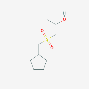 molecular formula C9H18O3S B7087079 1-(Cyclopentylmethylsulfonyl)propan-2-ol 