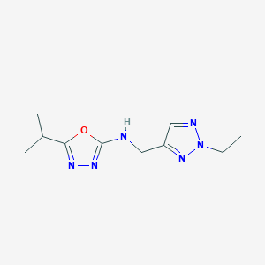 molecular formula C10H16N6O B7087083 N-[(2-ethyltriazol-4-yl)methyl]-5-propan-2-yl-1,3,4-oxadiazol-2-amine 
