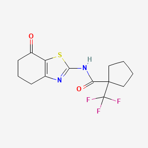 molecular formula C14H15F3N2O2S B7087187 N-(7-oxo-5,6-dihydro-4H-1,3-benzothiazol-2-yl)-1-(trifluoromethyl)cyclopentane-1-carboxamide 