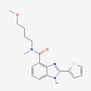 molecular formula C18H21N3O2S B7087260 N-(4-methoxybutyl)-N-methyl-2-thiophen-2-yl-1H-benzimidazole-4-carboxamide 