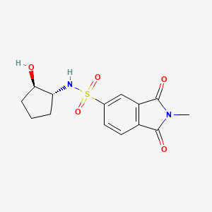 molecular formula C14H16N2O5S B7087302 N-[(1R,2R)-2-hydroxycyclopentyl]-2-methyl-1,3-dioxoisoindole-5-sulfonamide 