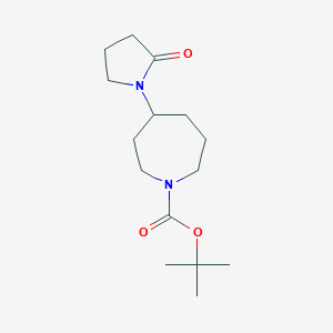 molecular formula C15H26N2O3 B7087317 Tert-butyl 4-(2-oxopyrrolidin-1-yl)azepane-1-carboxylate 
