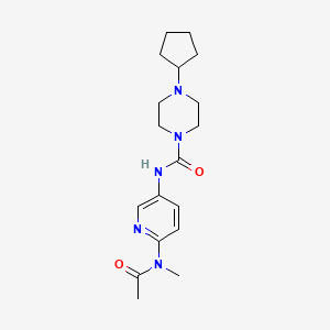 molecular formula C18H27N5O2 B7087434 N-[6-[acetyl(methyl)amino]pyridin-3-yl]-4-cyclopentylpiperazine-1-carboxamide 