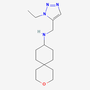 molecular formula C15H26N4O B7087489 N-[(3-ethyltriazol-4-yl)methyl]-3-oxaspiro[5.5]undecan-9-amine 