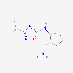 molecular formula C11H20N4O B7087618 N-[2-(aminomethyl)cyclopentyl]-3-propan-2-yl-1,2,4-oxadiazol-5-amine 