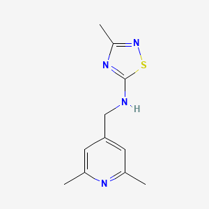 molecular formula C11H14N4S B7087697 N-[(2,6-dimethylpyridin-4-yl)methyl]-3-methyl-1,2,4-thiadiazol-5-amine 