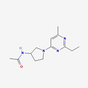 molecular formula C13H20N4O B7087728 N-[1-(2-ethyl-6-methylpyrimidin-4-yl)pyrrolidin-3-yl]acetamide 