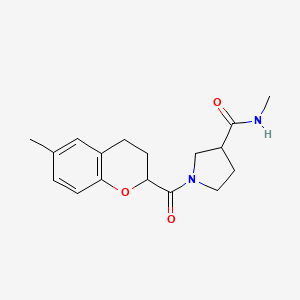 molecular formula C17H22N2O3 B7087794 N-methyl-1-(6-methyl-3,4-dihydro-2H-chromene-2-carbonyl)pyrrolidine-3-carboxamide 