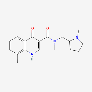 molecular formula C18H23N3O2 B7087805 N,8-dimethyl-N-[(1-methylpyrrolidin-2-yl)methyl]-4-oxo-1H-quinoline-3-carboxamide 