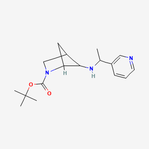 molecular formula C17H25N3O2 B7087952 Tert-butyl 5-(1-pyridin-3-ylethylamino)-2-azabicyclo[2.1.1]hexane-2-carboxylate 